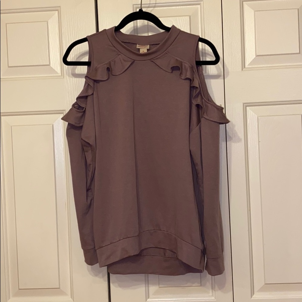 Mossimo Supply Co Cold Shoulder Ruffle Top